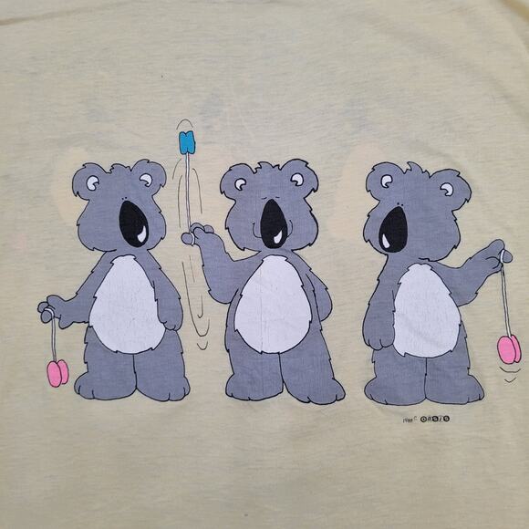 Vintage 1986 Koala Bear Shirt Womens XL 22x26 Yellow - Picture 11 of 16